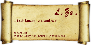 Lichtman Zsombor névjegykártya